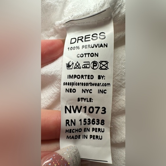 Seaspice Isla Cover Mini Dress White Boho Crochet Lace Cotton Beach Dress XL - Picture 13 of 14